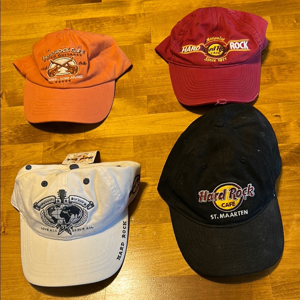 Hard Rock Cafe Vibrant Cap Set - Orange, Red, Black, Cream